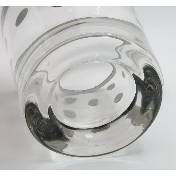 Vintage Mid Century Silver Polka Dot Old Fashioned Glasses Set of 6 Hollywood - Picture 7 of 8